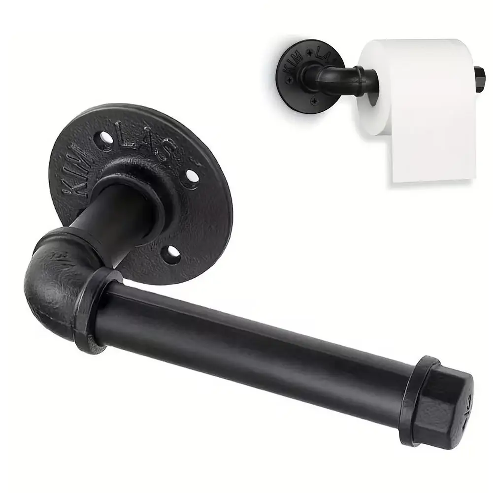 

Держатель для туалетной бумаги в индустриальном стиле из трубчатого металла, сверхпрочный, винтажный, настенный, комплект для самостоятельной установки