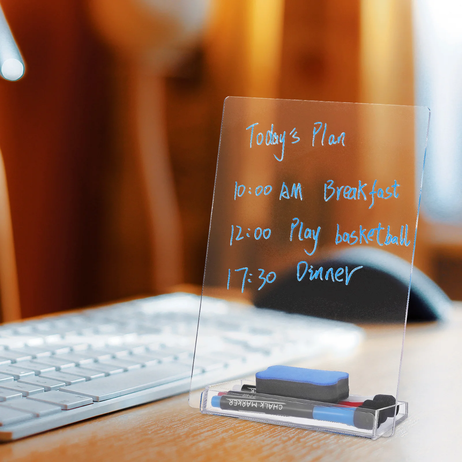 

1Set Desktop Whiteboard Acrylic Dry Erase Board Large Magnetic Clear Memo Board Office Home Planning Writing Surface