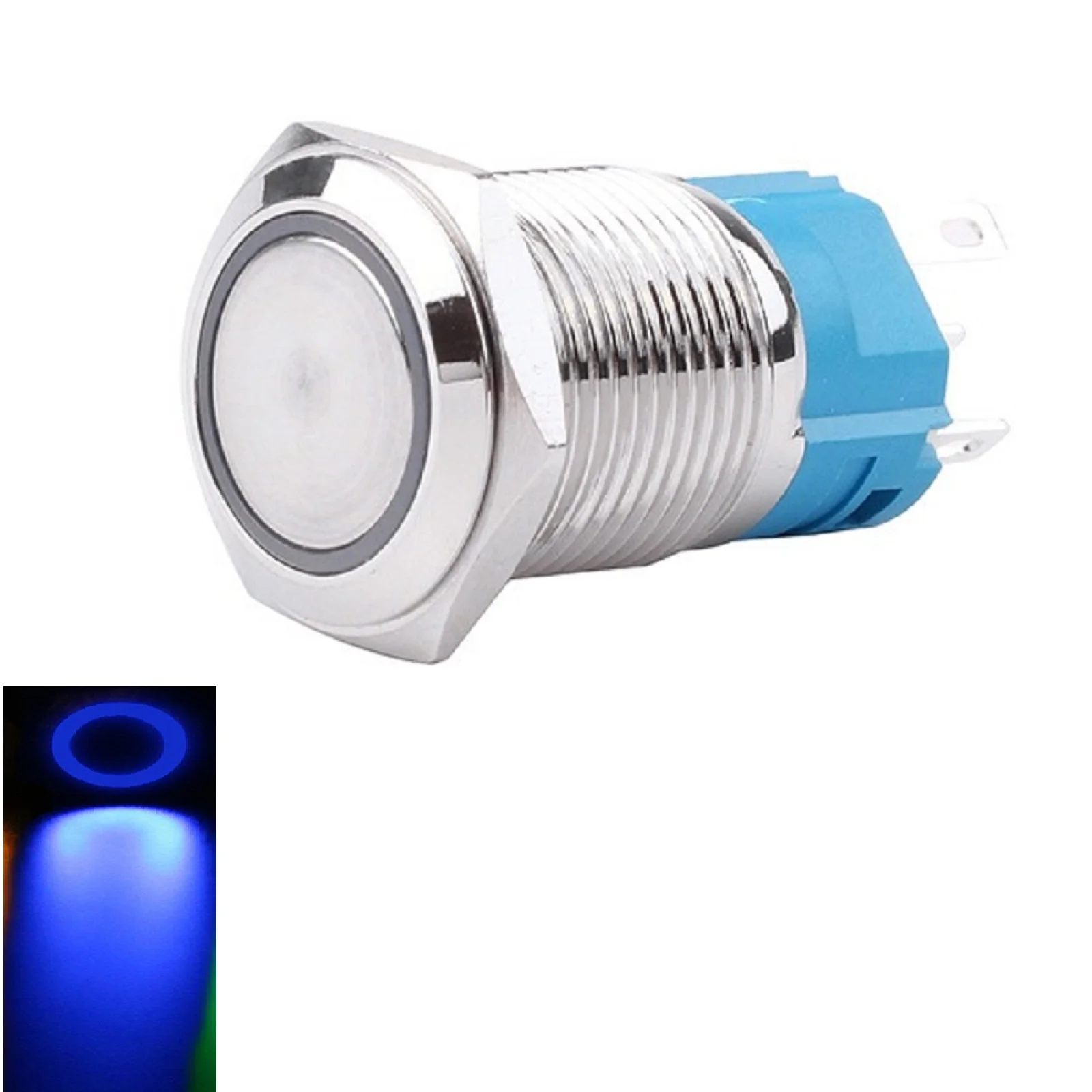 Push Button Switch Vandal Proof 36V Stainless Steel Push Button Switch with LED Indicator and Self Reset Function