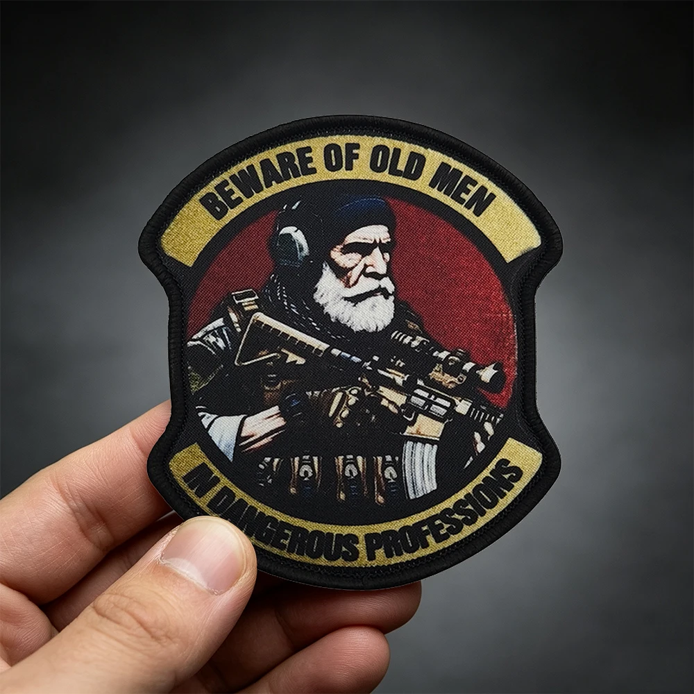 Army Soldier Tactical Patch Rifleman Badge Printing Patches Hook and Loop Old Man Fat Man Military Backpack Patch