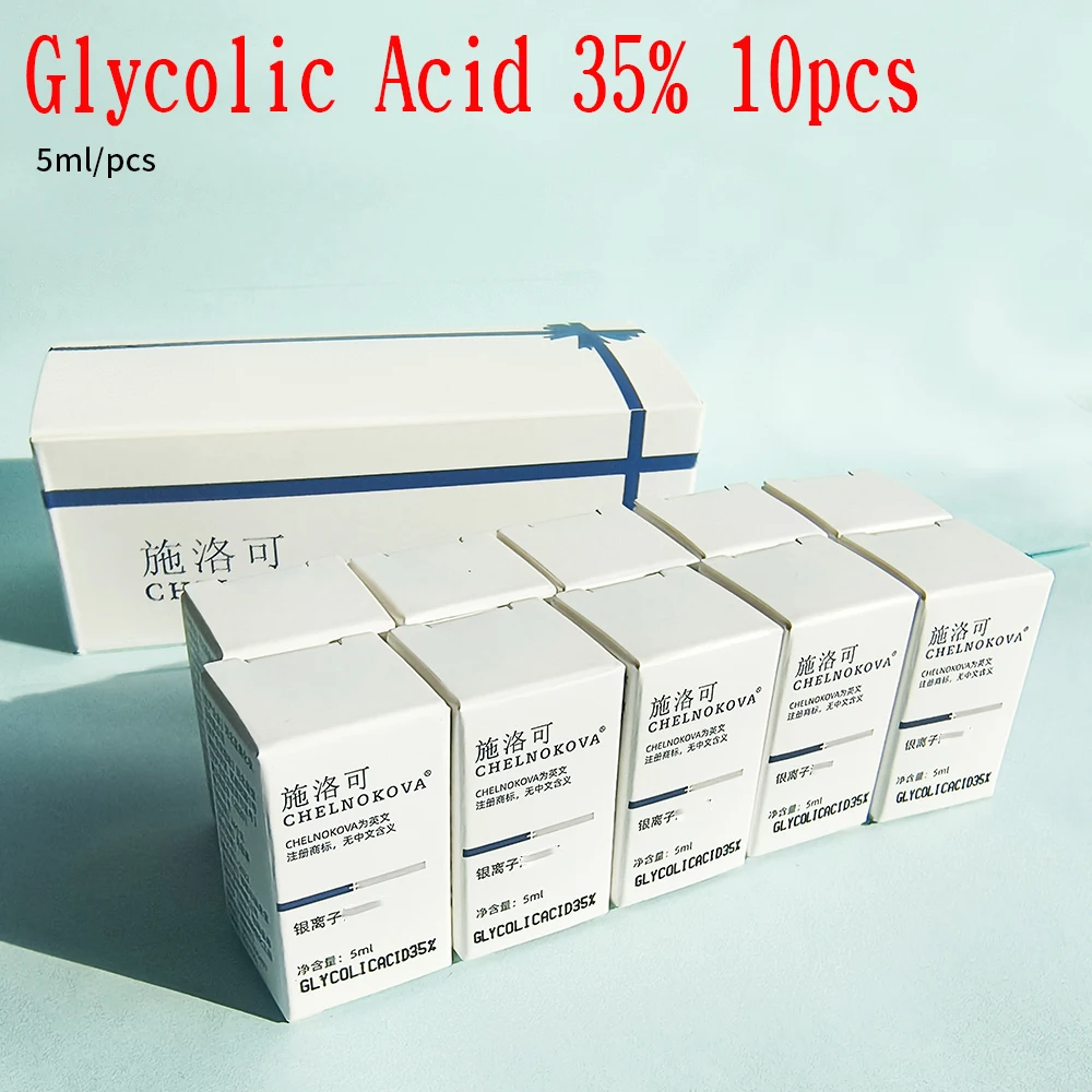 10 PCS glycolic acid peel undiluted aha 35% 20%10% 40% 60% tools for salon Easy use acid Dermatologist peeling for you