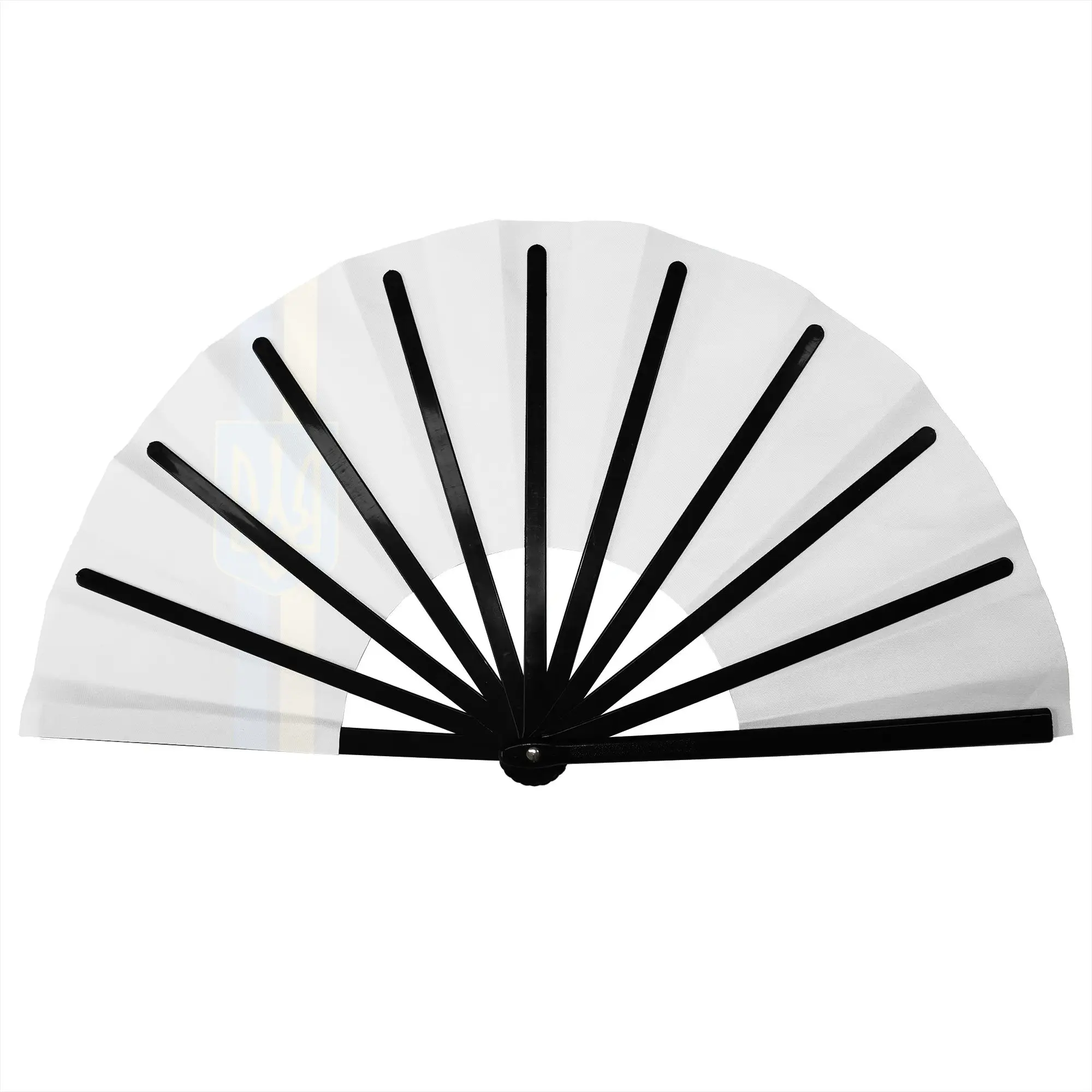 Flag Of Ukraine Stylish Hand Fan Women Ukrainian Heart Printed Polyester Fan Vintage Costume Prop Folding Fans For Wedding Party
