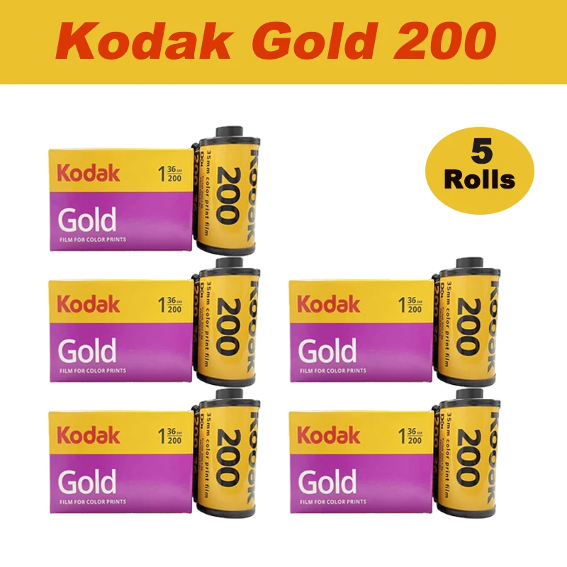 New KODAK GOLD 200 1/3/5/10 Rolls KODAK 35mm Film 36Exp Per Roll Fit For Kodak H35N/H35/M35/M38 Camera Classic Film