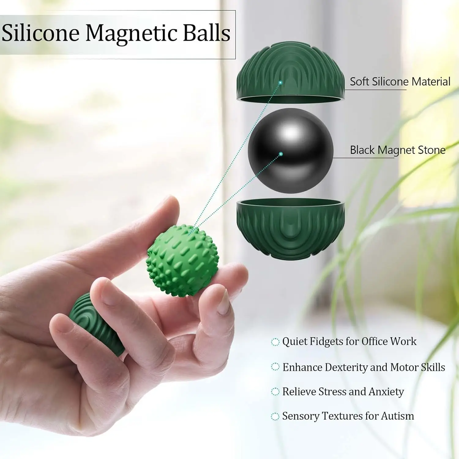 Siliconen magnetische sensorische ballen stressverlichting vingerspeelgoed leuke decompressie volwassen vingertop speelgoed leuk speelgoed voor kinderen