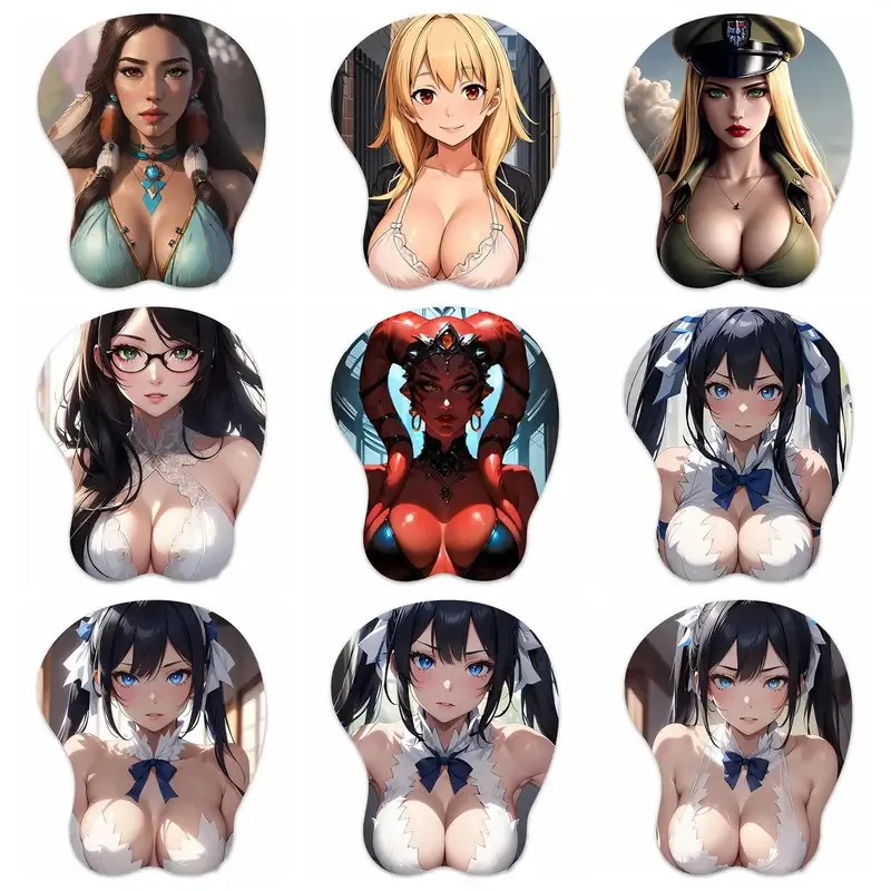 3D коврик для мыши Sue/Cheyenne/Chisato/Hestia коврик для мыши грудь игровая подставка для запястий коврик для мыши Boobpad Coslan
