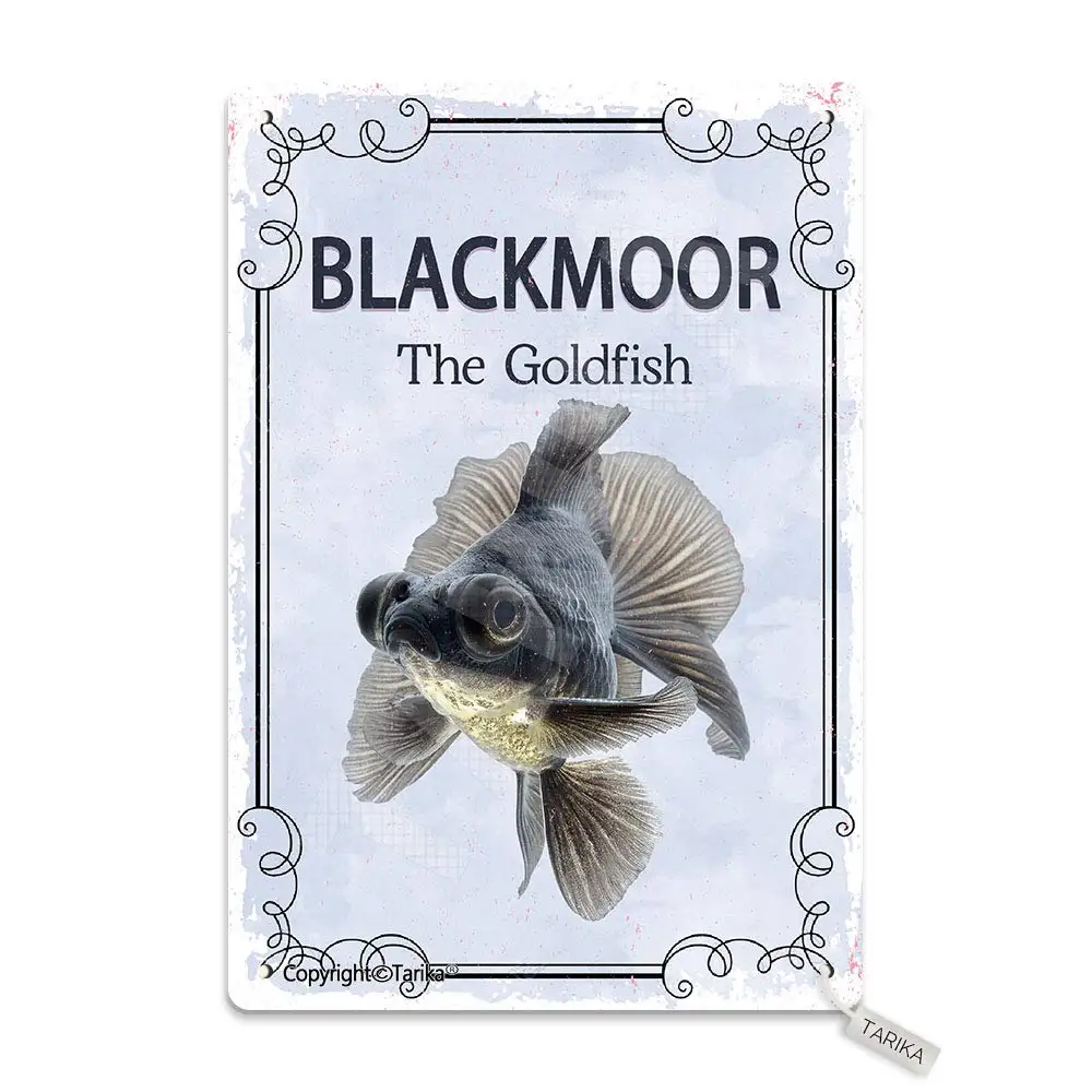 

Black Moor The Goldfish 20X30 cm Tin Vintage Look Decoration Art Sign for Home Kitchen Bathroom Farm Garden Garage Inspirational