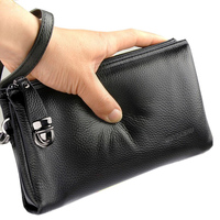 2025 Hand Bag Men Real Cowhide Korean Lock Clutches Male Authentic Luxury Brand Pouch Wallet Clutch Bags Clamping Sack handbags