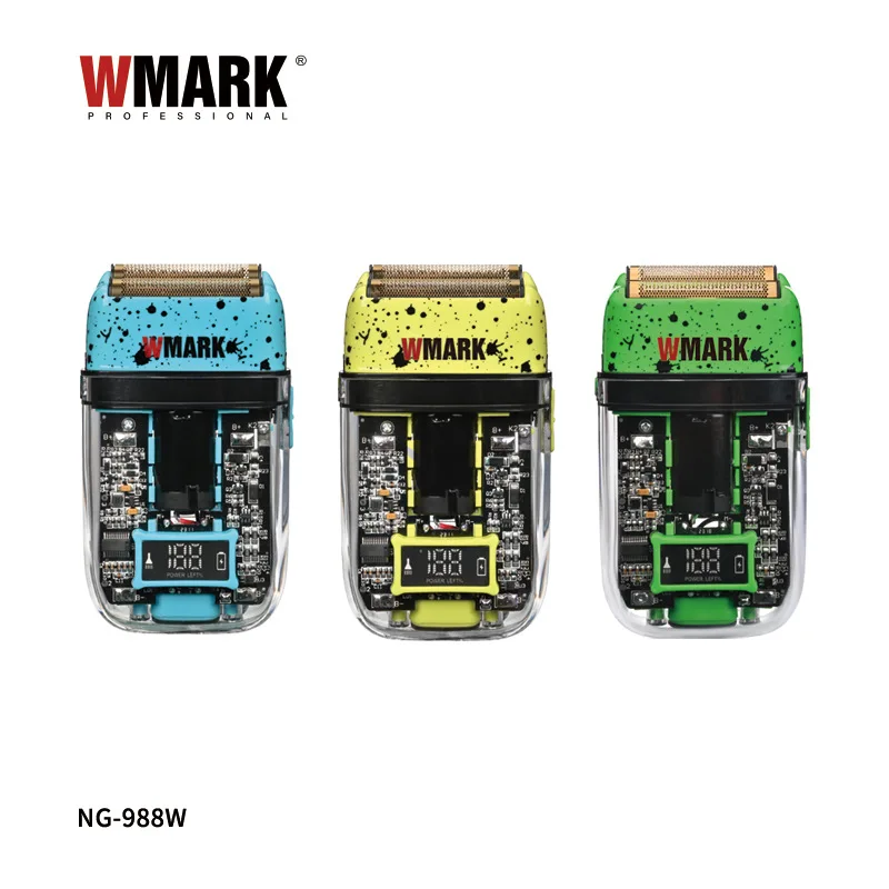 

WMARK new NG-988W transparent body titanium plated blade head reciprocating USB razor Electric shaver