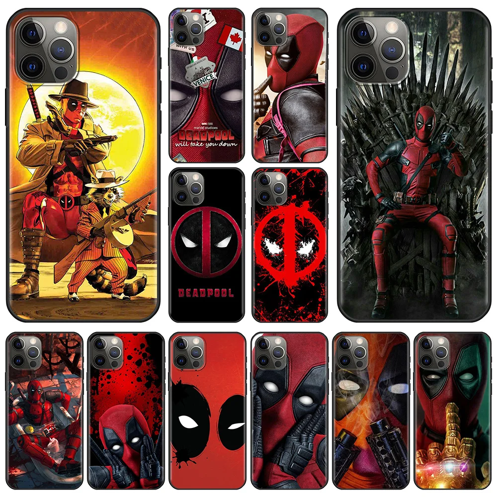 For iPhone 15 Case 14 13 12 11 Pro Max 6S 6 7 8 Plus X XR 12 13 Mini Coque Capa Marvel Deadpool 2 Mask