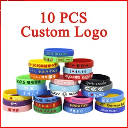 10 PCS Customized Bracelet 12mm Width Personalized Wristband Silicone Armband for Kids Students Adults 160/180/202mm Perimete