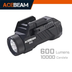 ACEBEAM G10 600 lumen quick detach tactical rail mount flashlight rechargeable 850mah  battery wide compatible GL TWS99  90two
