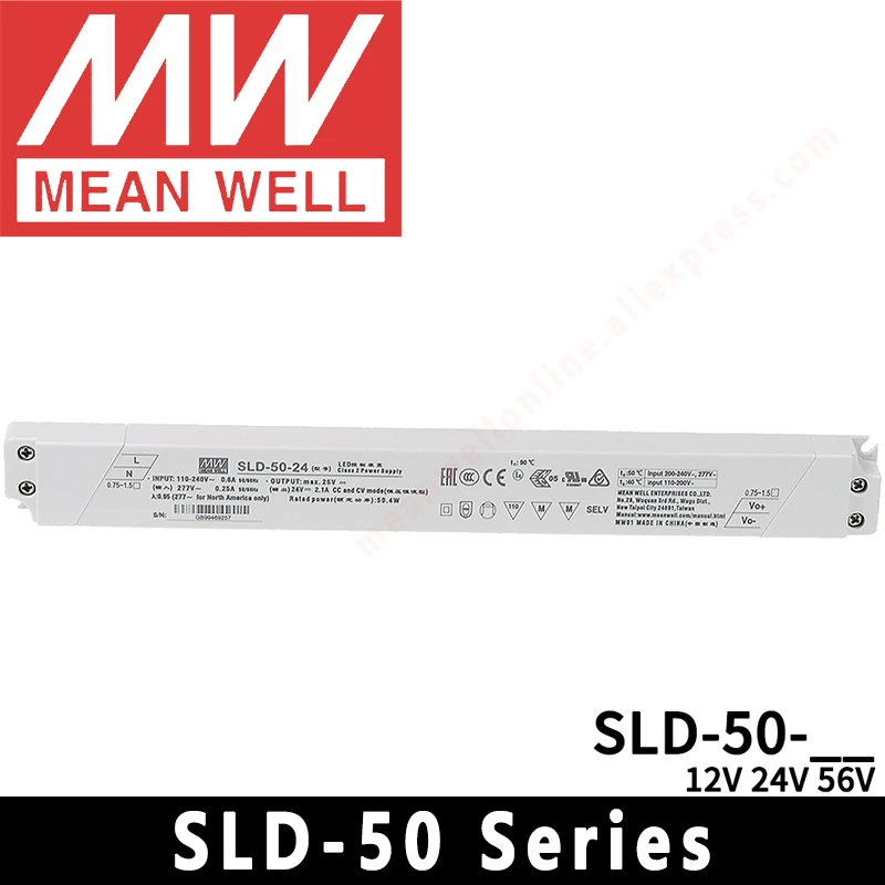 Mean Well SLD-50-12/24/56 AC to DC SMPS Meanwell 12V 24V 56V LED Constant voltage Constant current Switching Power Supply