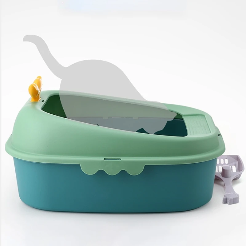 Cat litter basin anti splashing semi enclosed cat toilet anti odor cat small kitten cage