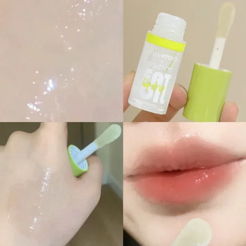 Clear Lip Gloss Moisturizing Crystal Jelly Lip Plumper Gloss Long Lasting Nutritious Lip Oil Glitter Liquid Lipstick Cosmetics