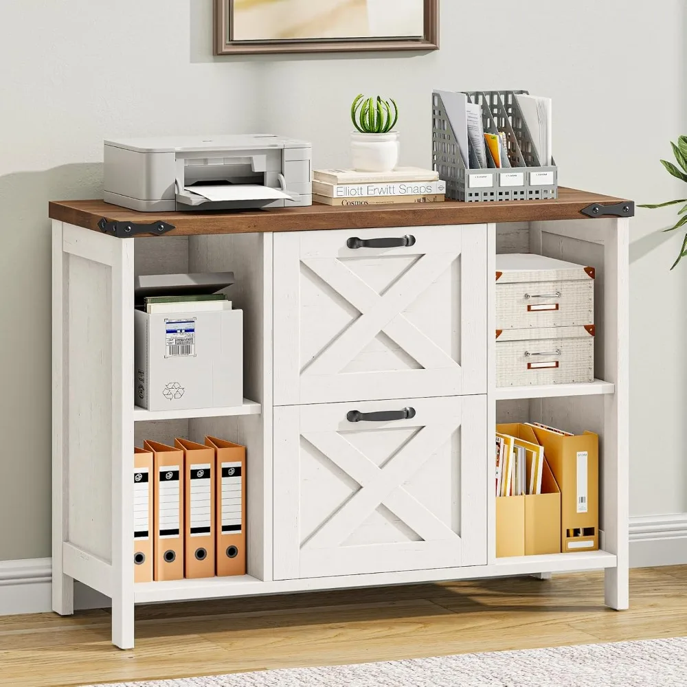 

Шкаф для документов с 2 ящиками, боковой картотечный шкаф в стиле фермерского дома, подходит для файлов формата Letter или A4, деревянная подставка для принтера, на заказ