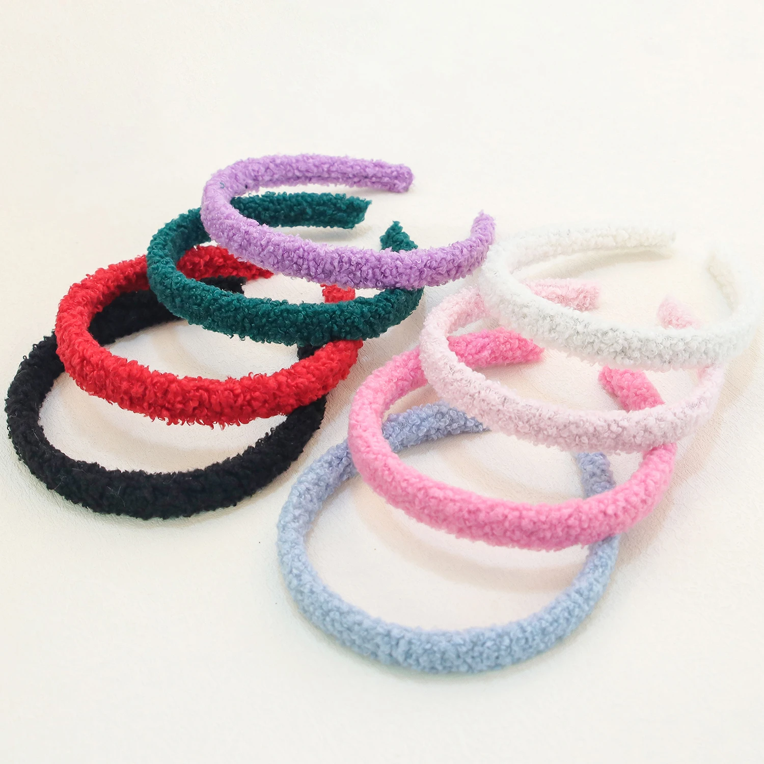 1PC Women Wool Hairbands Fashion Warm Solid Color Hair Hoops Girls Plain Fluffy Korean Style Headwear Winter Hair Accessories