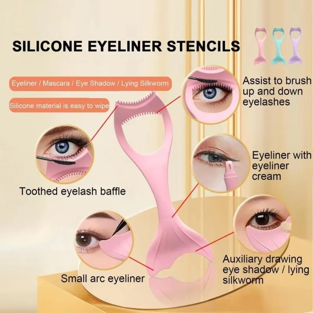 Siliconen Mascara Shield Extension Oogschaduw Eyeliner Aid Zeemeermin Liggende Zijderups Applicator Guard voor Dames Meisjes Beginners
