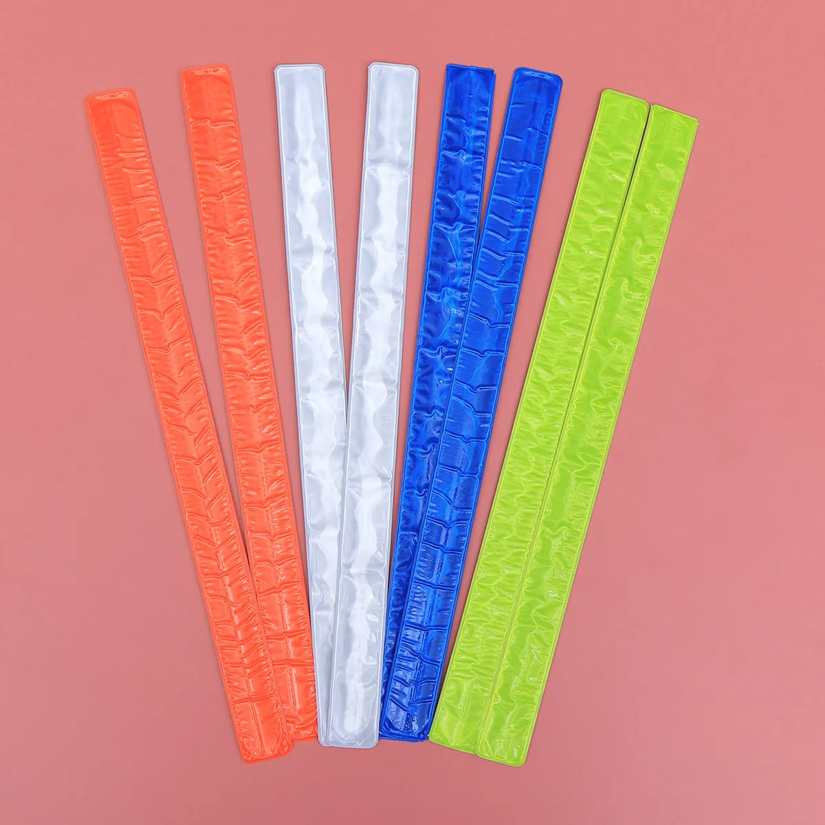 

8Pcs Reflective PVC Wrist Bands Adjustable Slap Bands Safety Armbands for Night Running Walking Hiking Jogging High Visibility