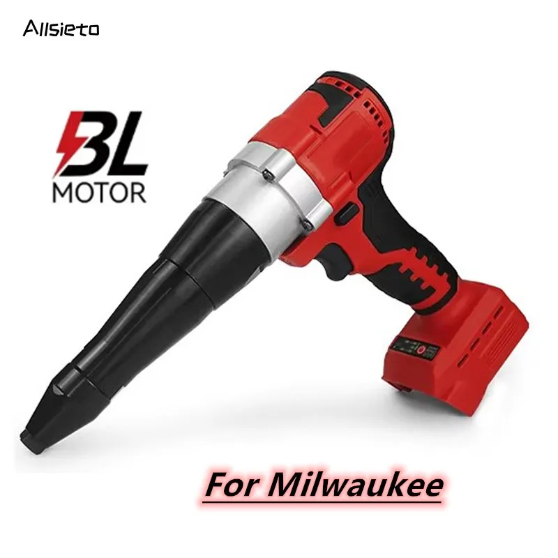 Electric Riveter Gun 2.4-4.8mm Brushless Cordless Rivet Nut Gun Drill Insert Automatic Rivet Machine For Milwaukee 18V Battery