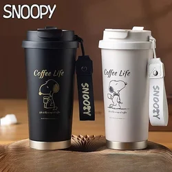 Peanuts Snoopy Cartoon Stainless Steel Large Capacity Portable Double Drinking Mouth Insulated Cup Good-looking Birthday Gift