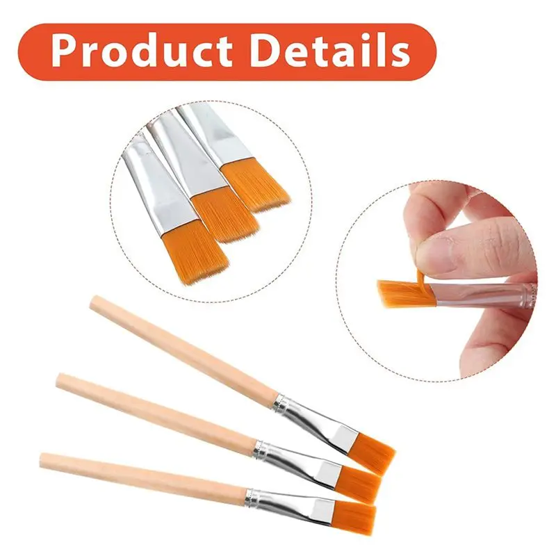 90Pcs Flat Paint Brushes, 3/4 Inch Wood Paint Brush Artist Craft Paint Brushes Watercolor Brush Bulk Painting For Art