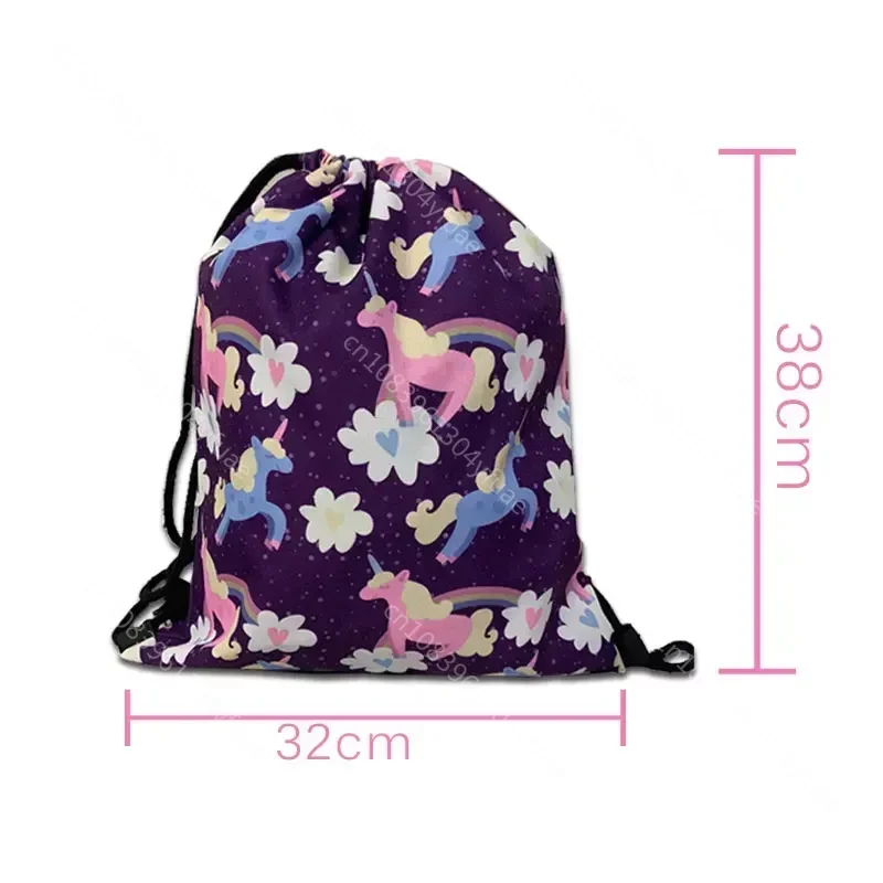 Mexico Skull Pattern Drawstring Bag Skeleton Teenager Portable Storage Bag Flower Holy Death Backpack  Bookbag Shoe Holder