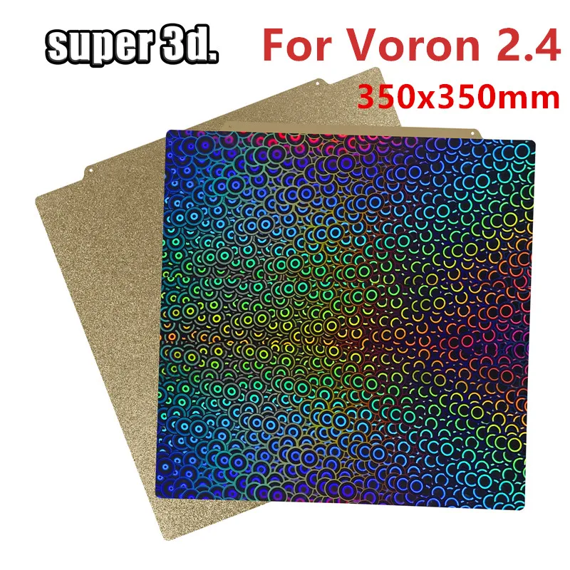 Upgrade PET Build Plate Texture Pei Spring Steel 350x350mm Smooth PEI Sheet Magnetic Plate For 3D Printer Voron 2.4 Heated Bed