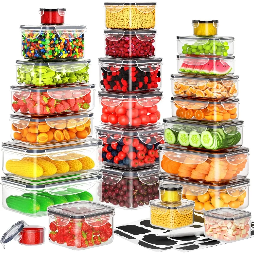 

52 Pcs Airtight Food Storage Containers with Lids, Leakproof BPA-Free Plastic Meal Prep Set Stackable