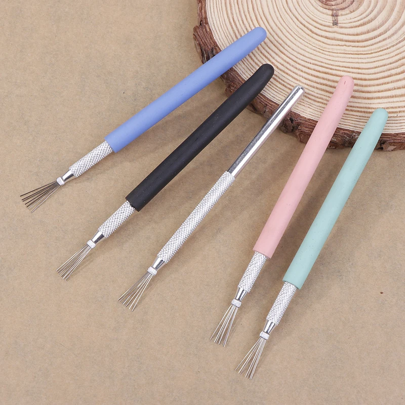 7 Pin Feather Silk Texture Ceramic Tools Polymer Clay Sculpting Modeling Tools DIY Pottery Brush Cake Accessories