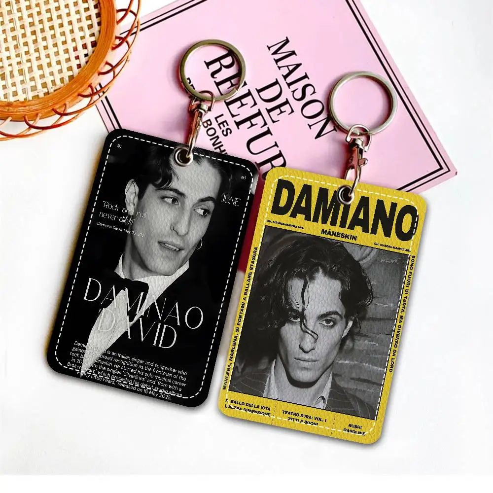 M-Maneskin D-Damiano David Band Rectangle Keychain Card Holder, Badge Credit Card Holder Card Holder, Bus Cards Cover-image