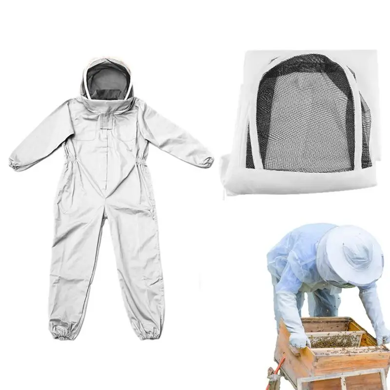 Bee Protective Suit Breathable Fabric Hooded Clothing for Beekeeping Firm Fit Beekeeping Equipment for Women Men Professional