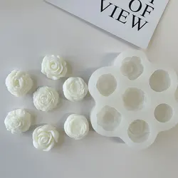 7 in 1 DIY Flower Rose Peony Silicone Mold Aroma Candle Plaster Ornaments Handmade Soap Mould