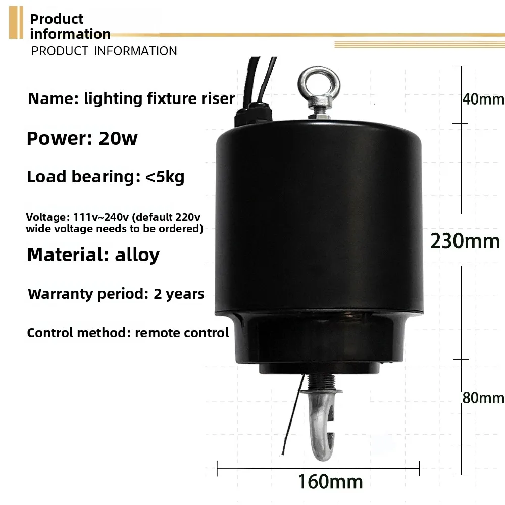 Industrial Lamp Electric Hoist - Remote Control Lighting Lifter for Workshop Gym Stadium & High Bay Fixtures