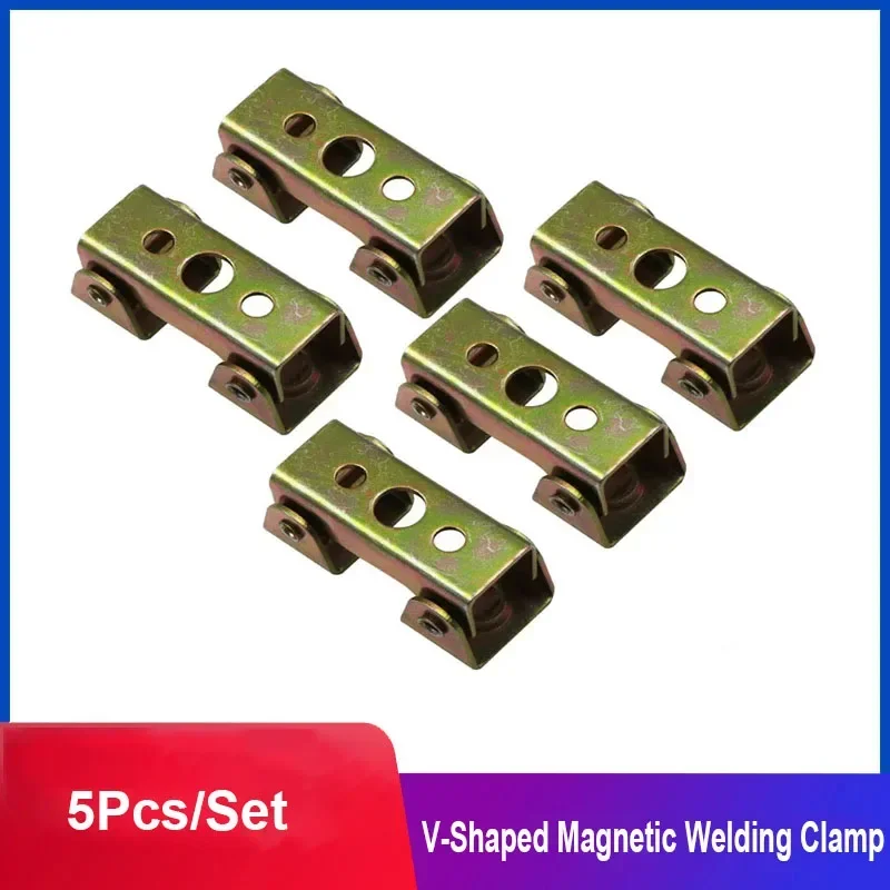 

5Pcs/Set Magnetic V-type Clamps Adjustable Magnet V-shaped Welding Holder Hand Metal Working Tool V-Shaped Welding Holder