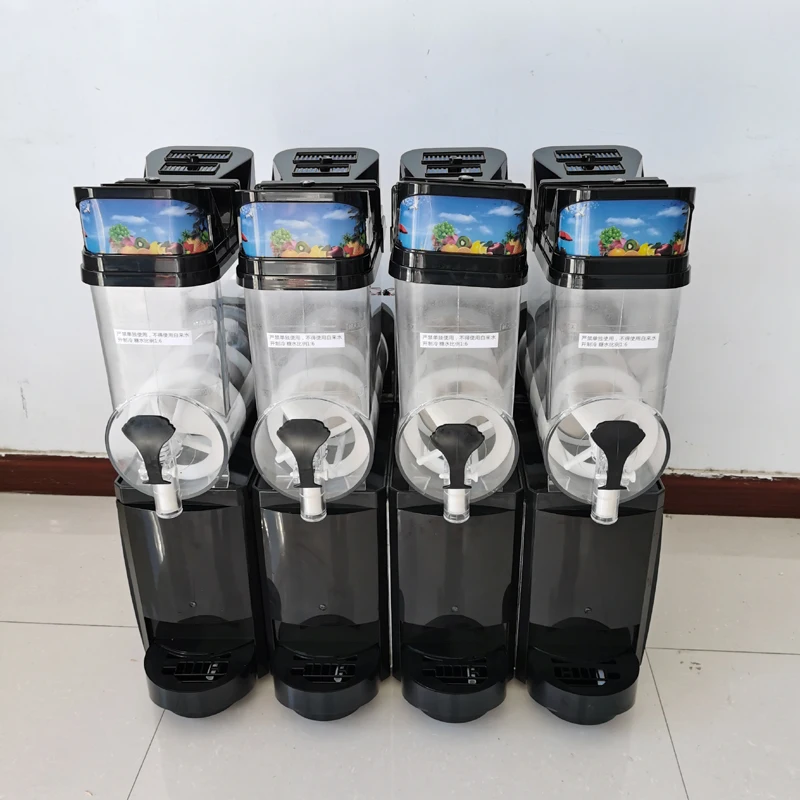 Snow Melting Machine Double Tank Slush Machine 2L Snow Mud Maker 300W Commercial Smoothies Granita Machines Ice Slusher