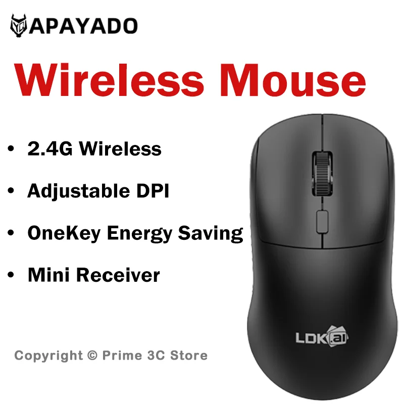 LDK Wireless Mouse for Business 2.4G Wireless 4 Buttons 800 1200 1600 DPI AA Battery Mini Receiver Office Home LDK-BL9