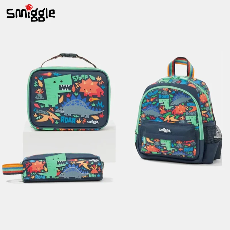 

Genuine Australian Smiggle Schoolbag Mechanical Dinosaur Student Stationery Backpack Square Lunch Box Pencil Case Student Gift