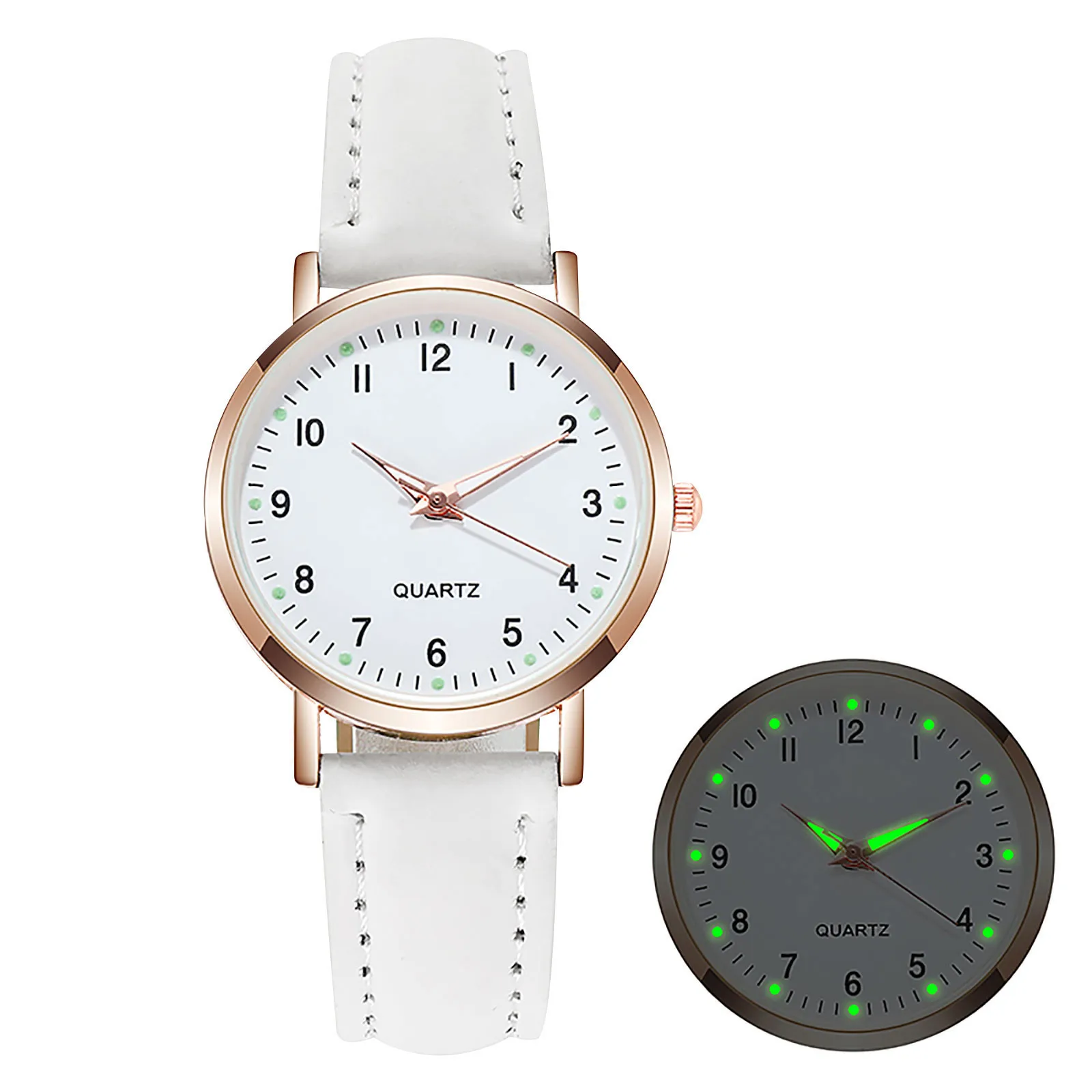 Lichtgevende Horloge Voor Vrouwen Mode Casual Leren Riem Horloges Eenvoudige Dames Frosted Ronde Digitale Quartz Polshorloj Mujer