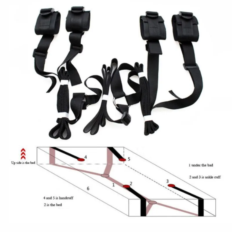 Adults Bed Hand And Foot Restraints Adjustable SM Bondage Straps Toys For Man Restraints Collar Bdsm Slave Goods Couples Game