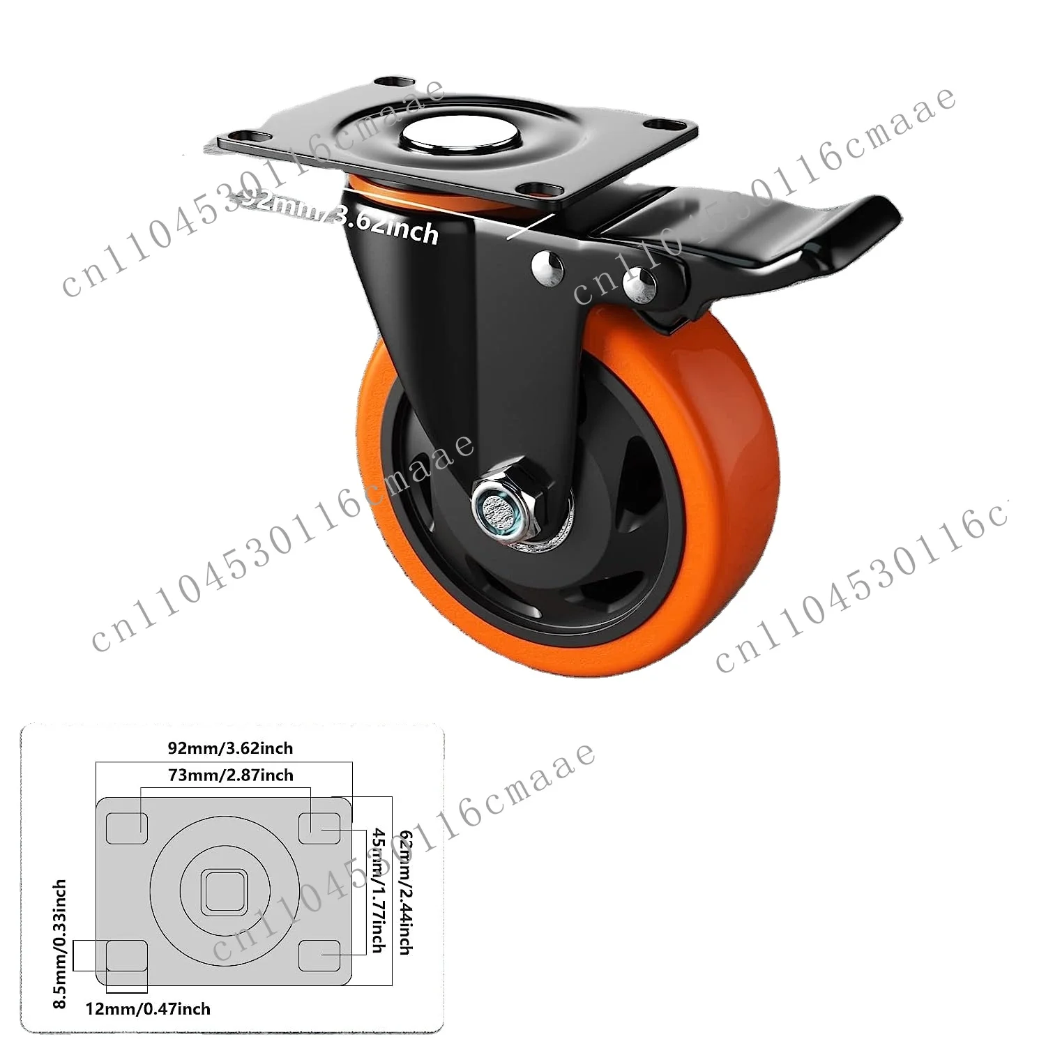 4-Inch Casters Medium Casters with Brakes 2200 Pounds Locking Industrial Swivel Top Casters