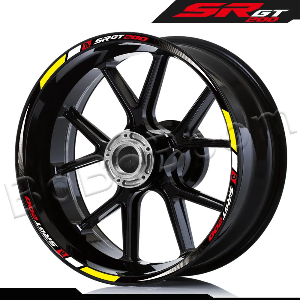 For SR GT 200 sr gt Sport 200 2022 Motorcycle Wheel Decal Scooter Rim Stripe Sticker Accessories Waterproof