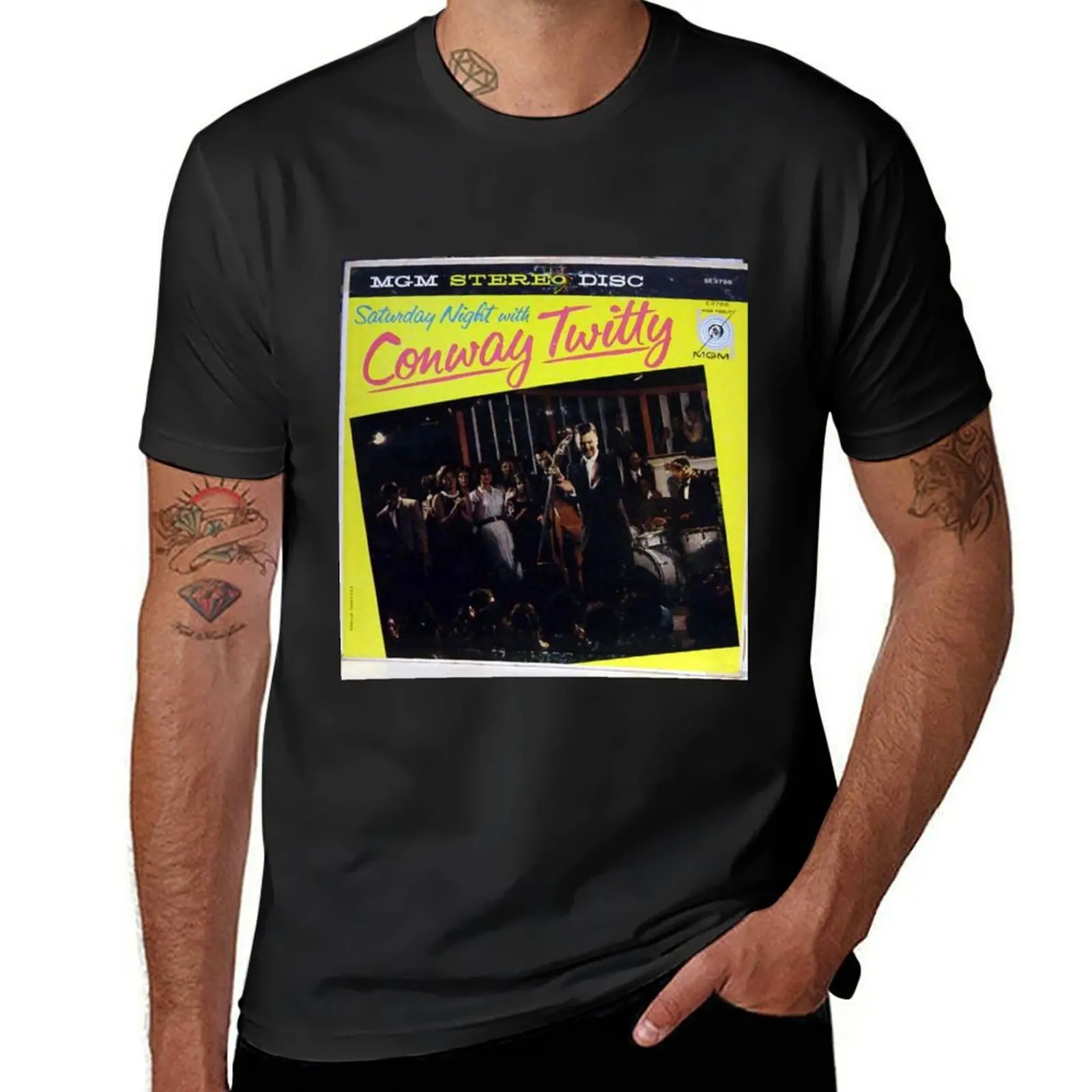 Saturday Night With Conway Twitty, 1950's Hillbilly Rockabilly lp T-Shirt kawaii clothes quick drying summer top men t shirts