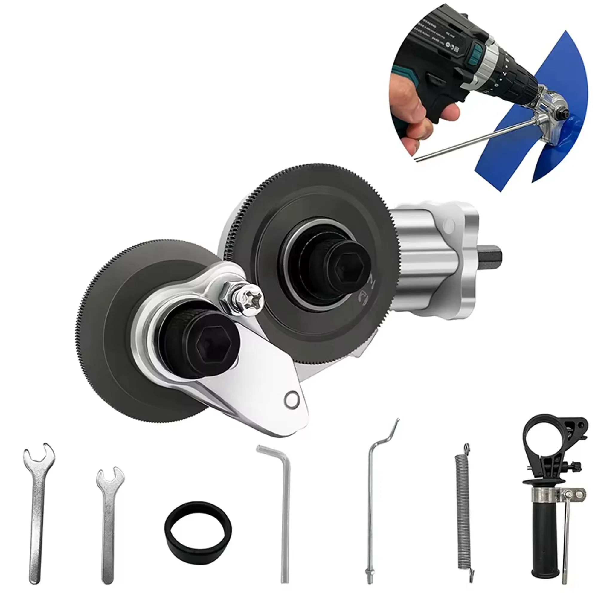 Upgraded Electric Drill Plate Cutter Set  Metal Nibbler Drill Attachment Sheet Metal Cutter with Adapter DIY Metal Drill