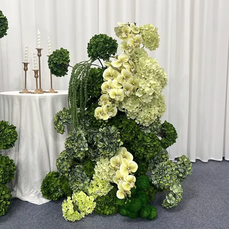 SUNWEDDING Realistic Silk Artificial Flower Arch with Customized Color for Wedding and Back to School Decorations