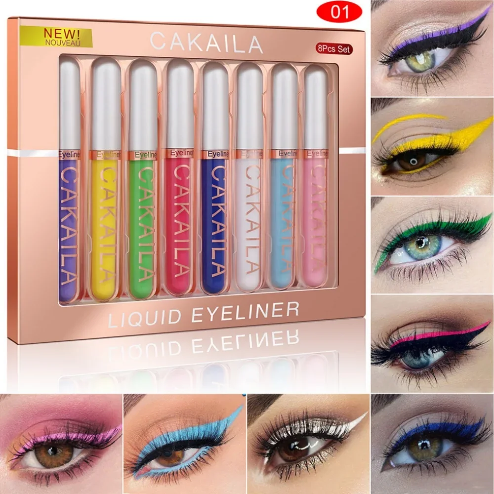 Dream Shining Liquid Eyeliner 8 สีชุดเซ็กซี่สี Matte Eyeliner ง่ายสีได้อย่างราบรื่นกันน้ํา Long Lasting Non Smudge