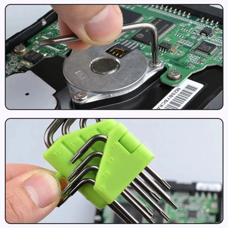 Набор гаечных ключей 8 в 1, комплект шестигранных отверток T5 T6 T7T8 T9 T10 T20, с органайзером, Y4QF