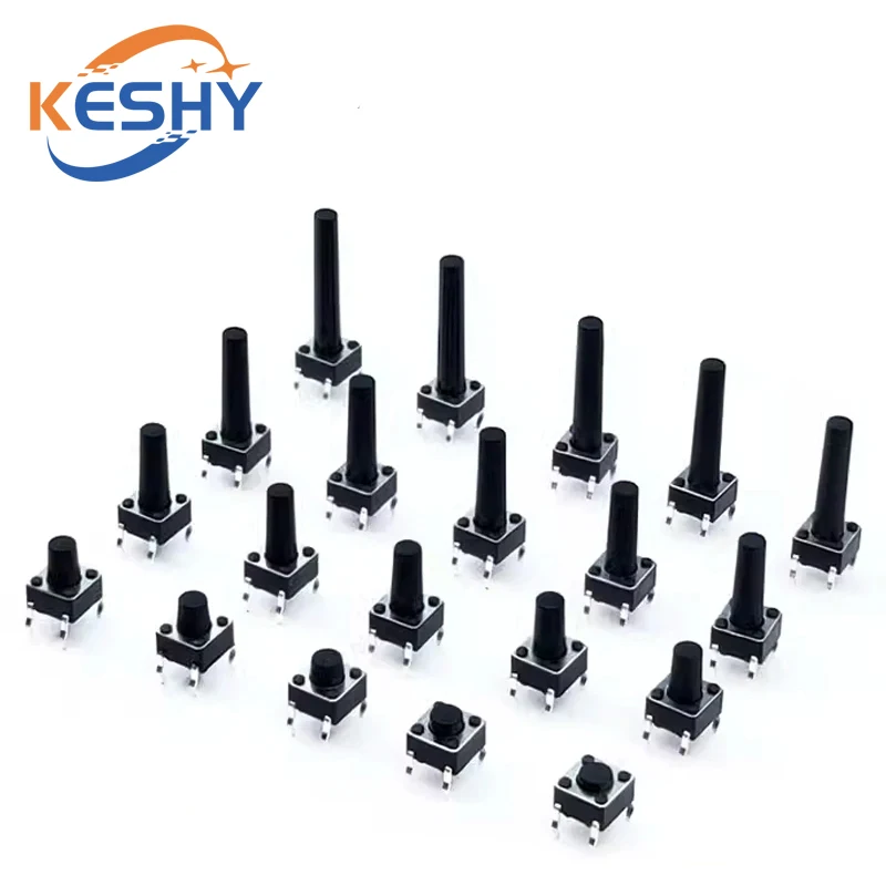 50PCS 6x6 Push Button Switch DIP 6X6X4.3 Light Touch Switch 6*6*4.3/5/6/7/8/9/10/11/12/13/14/15/16/17MM The Power Switch 4Pins