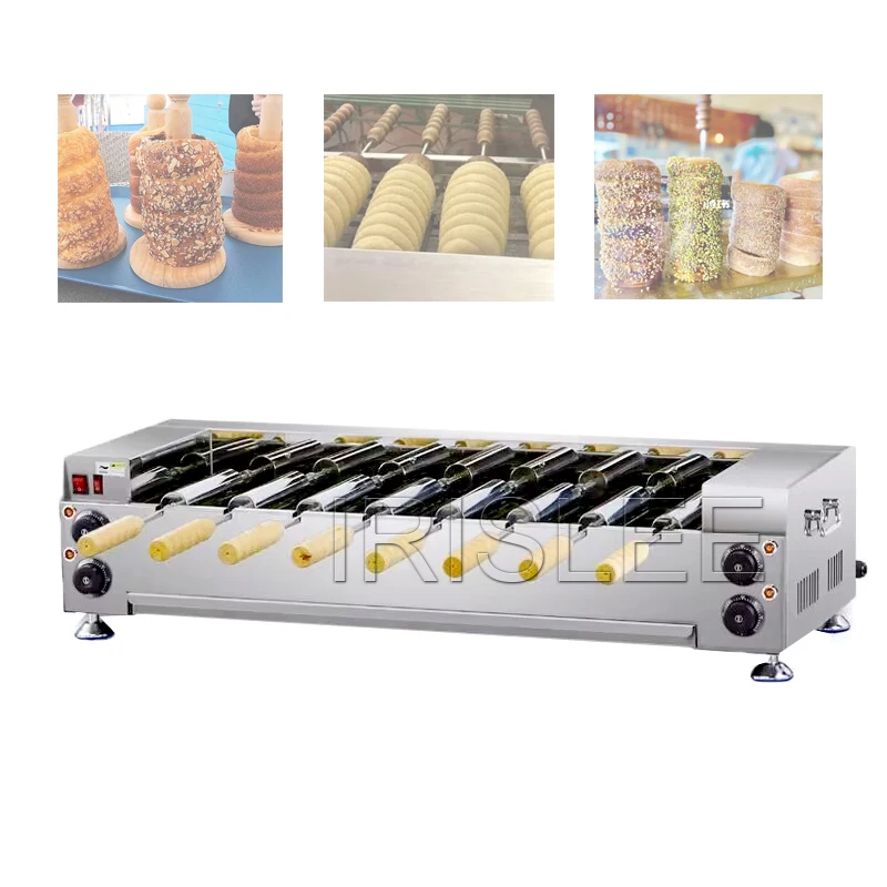 

Hungarian Chimney Cake Kalacs Roll Grill Oven Machine Electric Doughnut Ice Cream Cone Maker