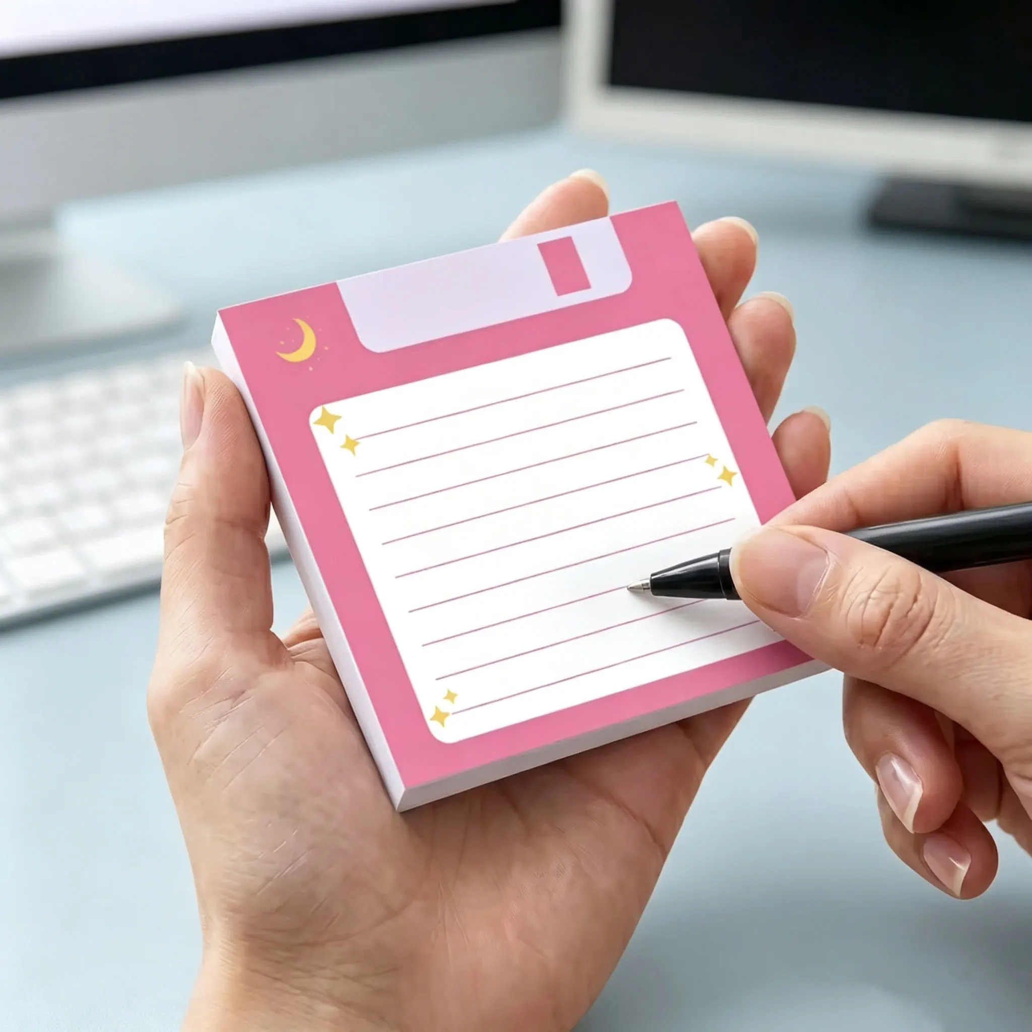 Vintage Computer Drawing Sticky Notes 50 Sheets Durable Adhesive Journaling Scrapbooking School Office Artist DIY Craft Memo