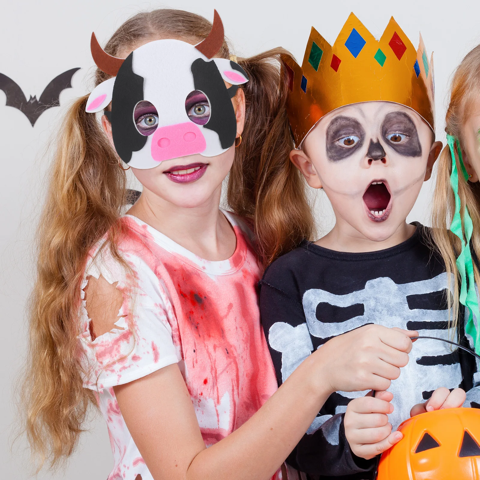

3pcs Cow Mask Animal Masks Kids Face Carnival Craft Costume Props Non Woven Fabric Halloween Party Favor Toy